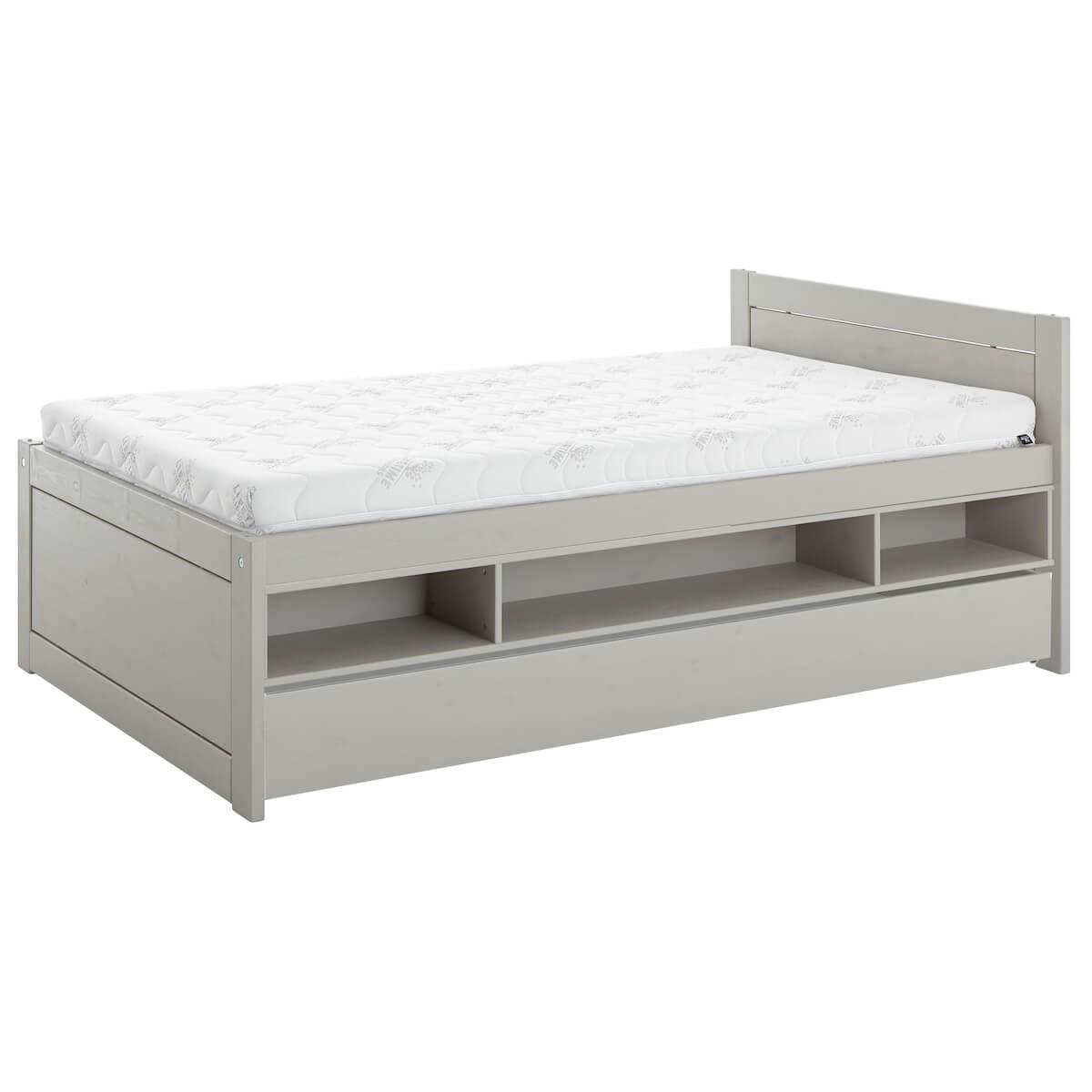 Grand tiroir lit 120x200cm Lifetime gris