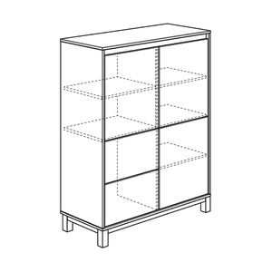 Highboard 2 portes 2 tiroirs OLLI Paidi blanc