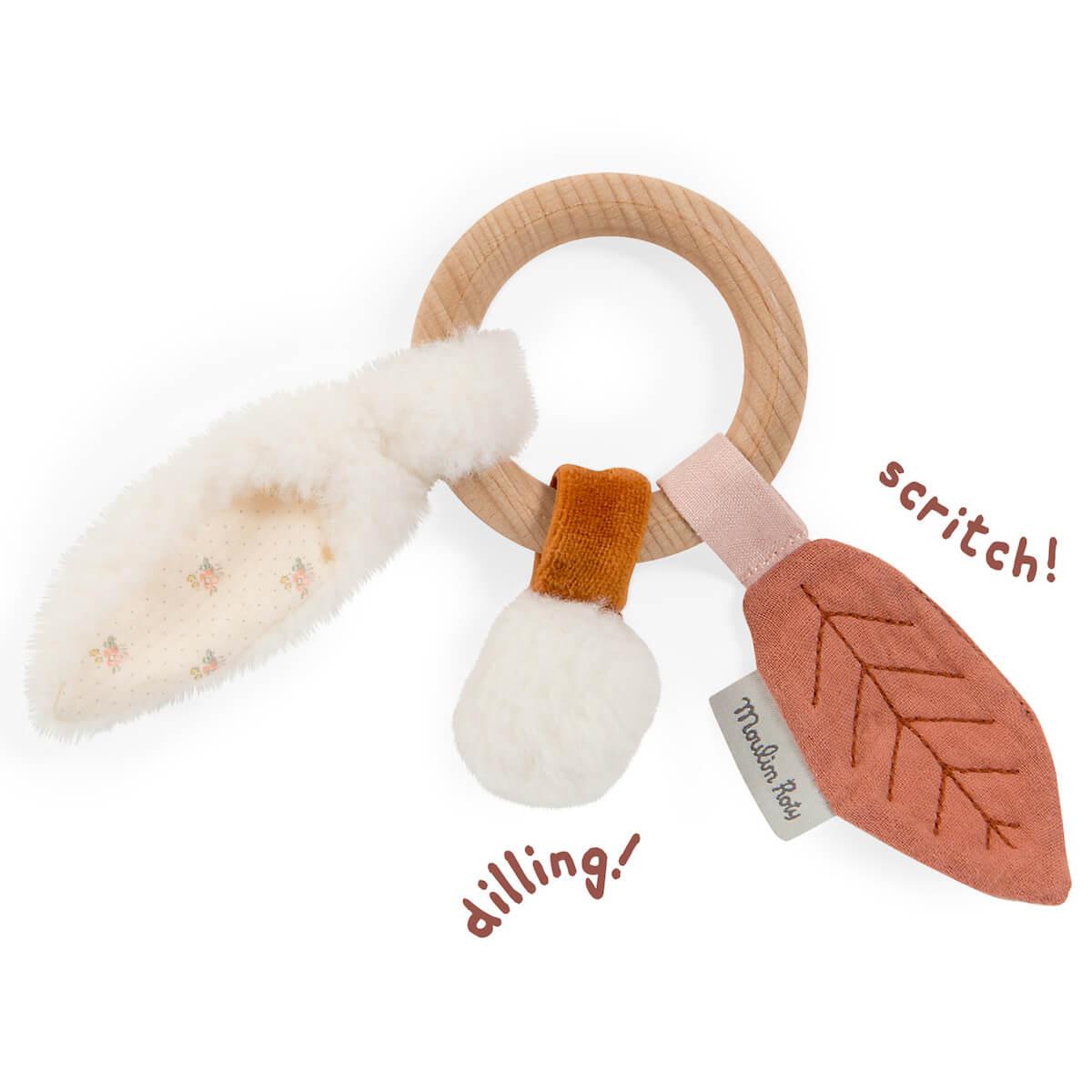 Hochet anneau lapin APRÈS LA PLUIE Moulin Roty