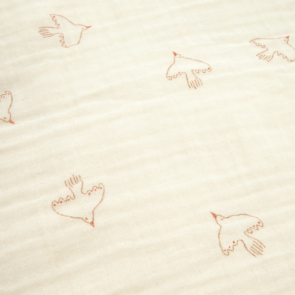 Housse de couette 100x140cm WABI SABI Nobodinoz brown hoshi birds