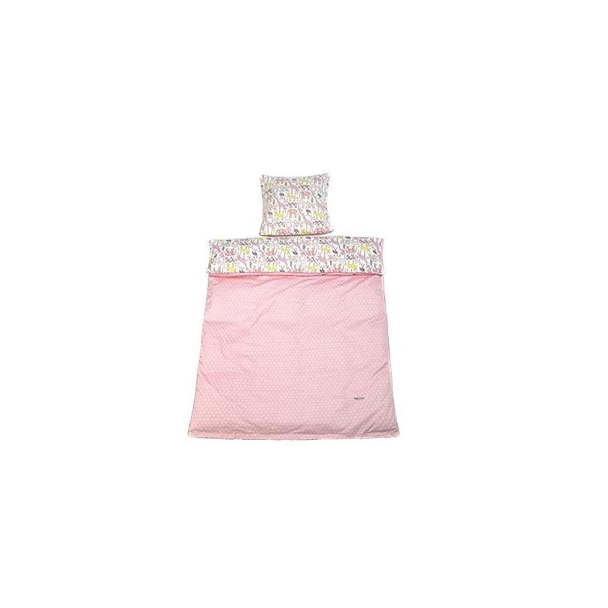 Housse de couette bébé 70x100cm ROSE ANIMAL Lifetime