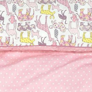 Housse de couette bébé 70x100cm ROSE ANIMAL Lifetime