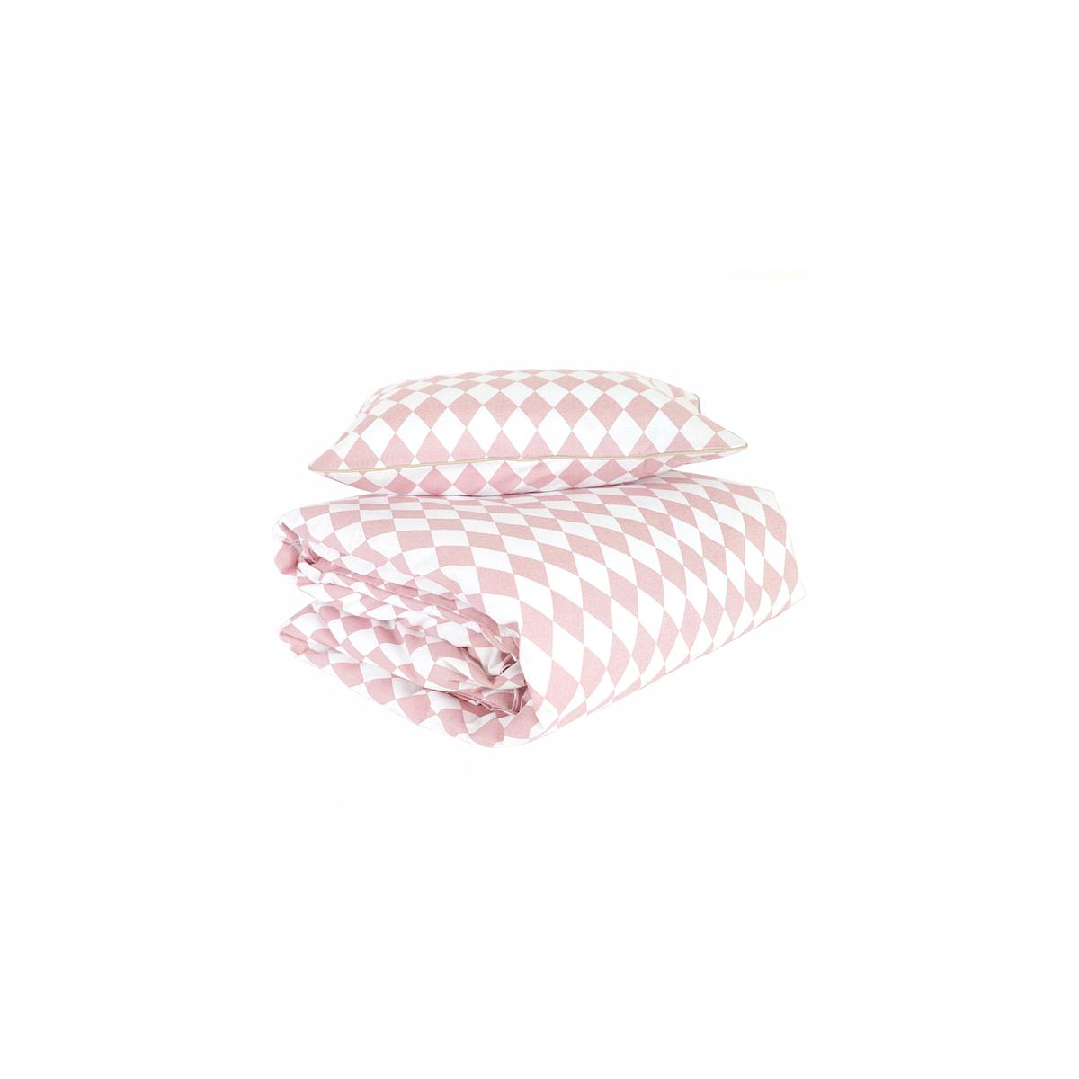 Housse de couette enfant 148x200 cm TORONTO Nobodinoz pink diamonds