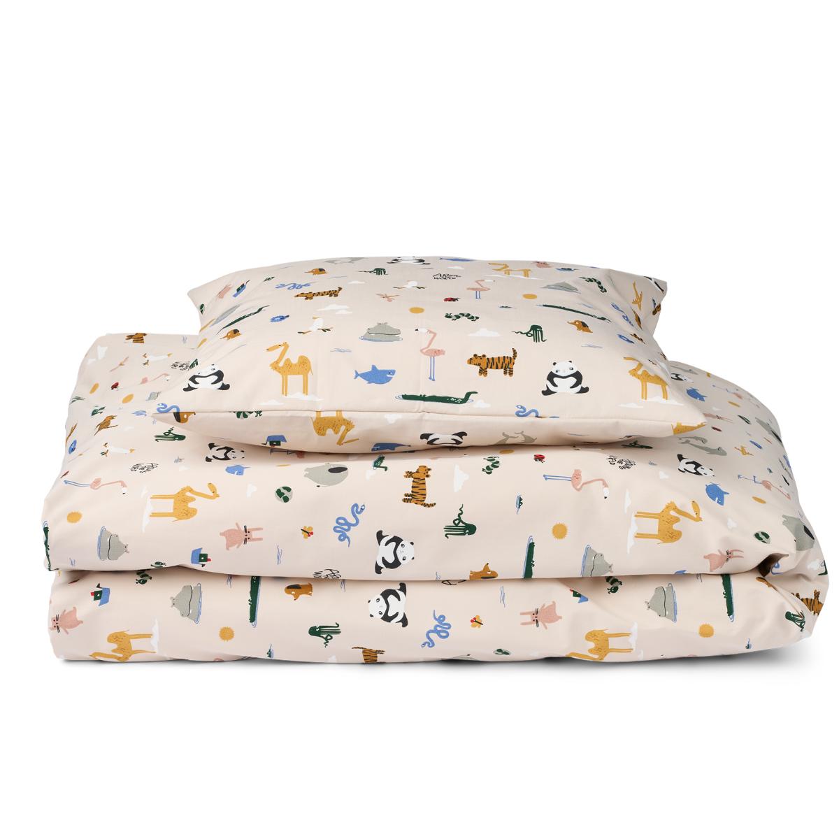 Housse de couette junior INGEBORG Around the world Liewood sandy