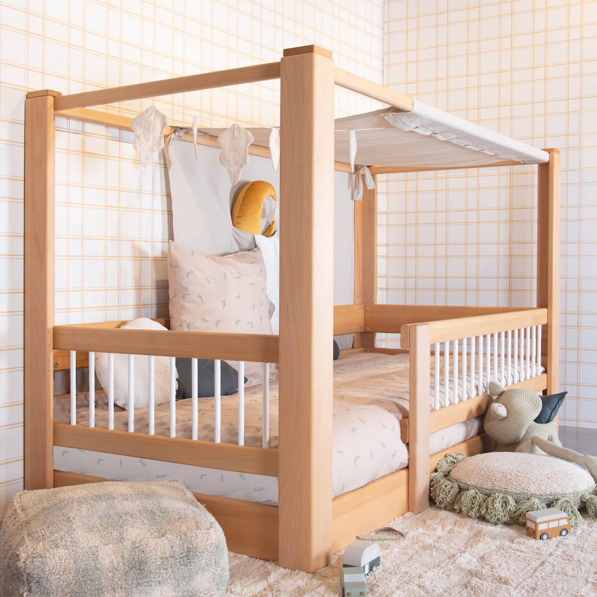Housse de couette Kids DUCKS beige 140x200cm et taie 50x70cm