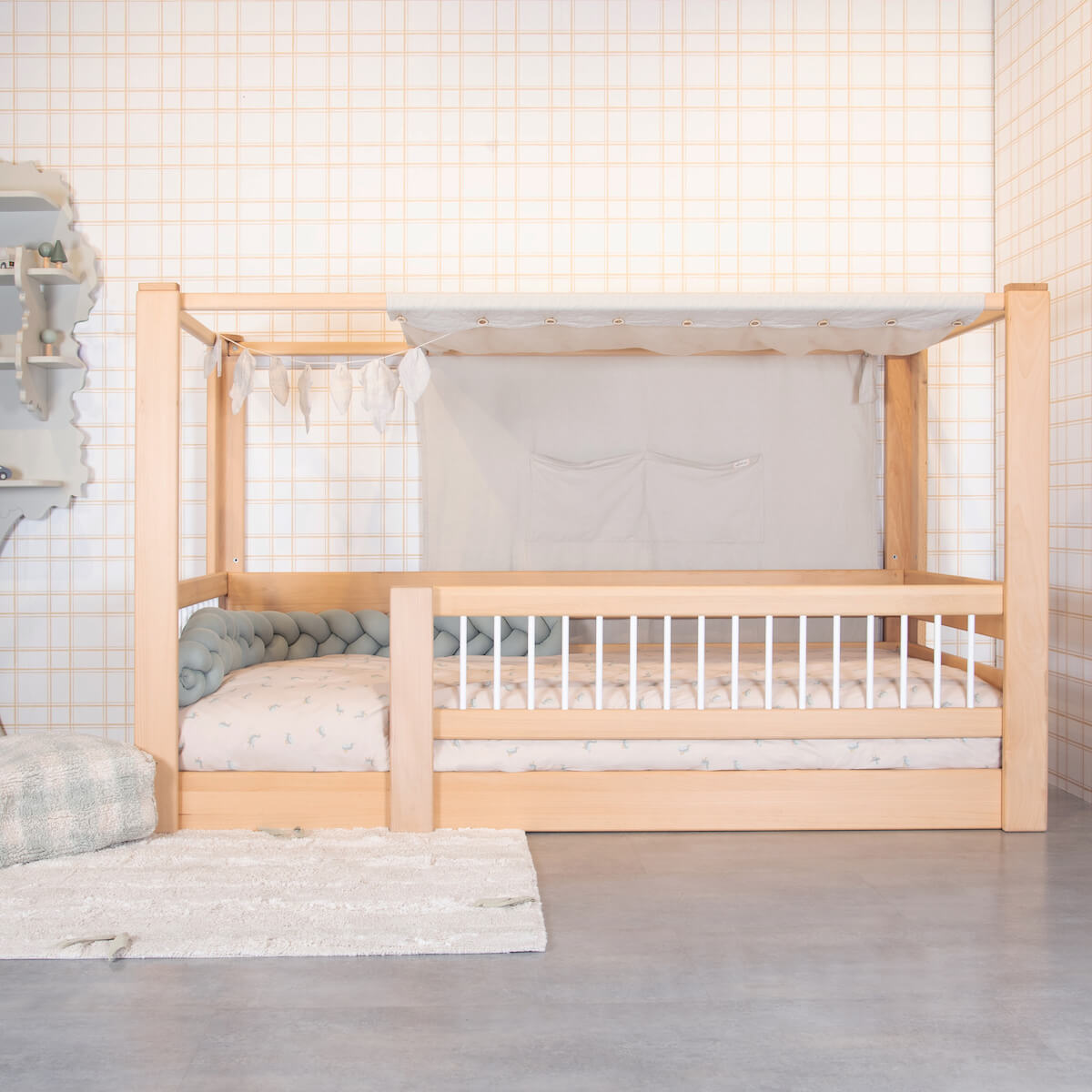 Housse de couette Kids DUCKS beige 140x200cm et taie 50x70cm