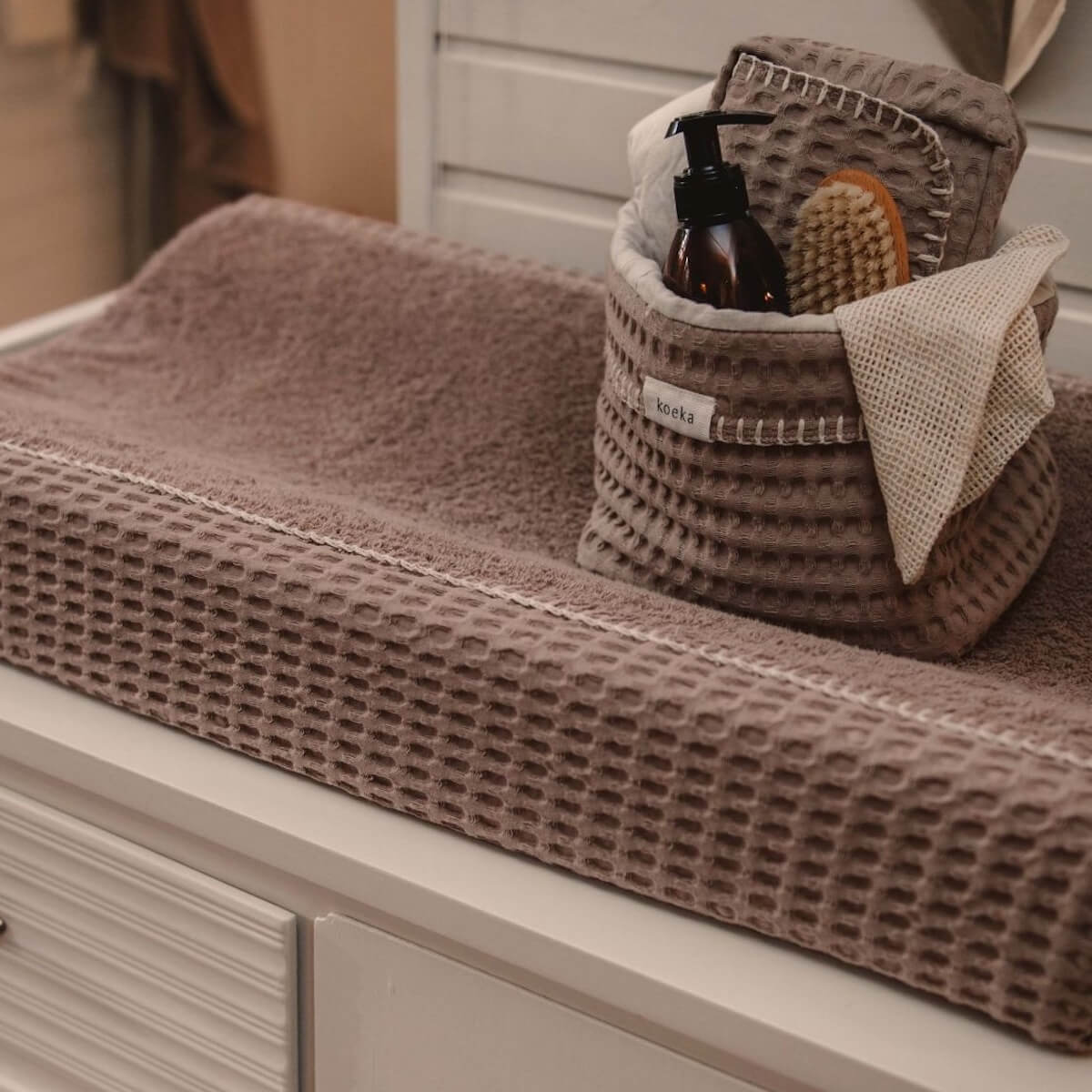 Housse matelas à langer 45x73cm Wafel AMSTERDAM Koeka caffe