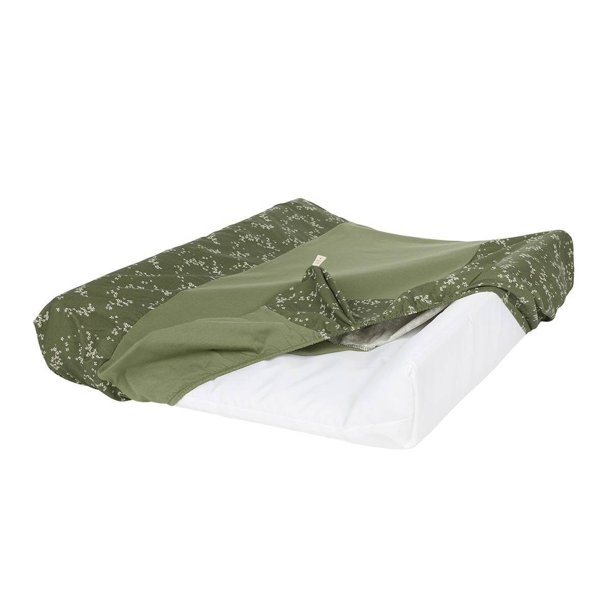 Housse matelas à langer CALMA STORIES Nobodinoz green jasmine