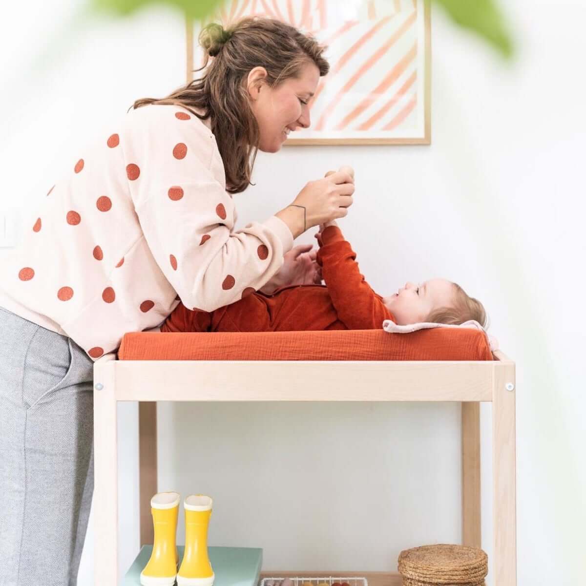 Housse matelas à langer CLAY Mundo Melocoton