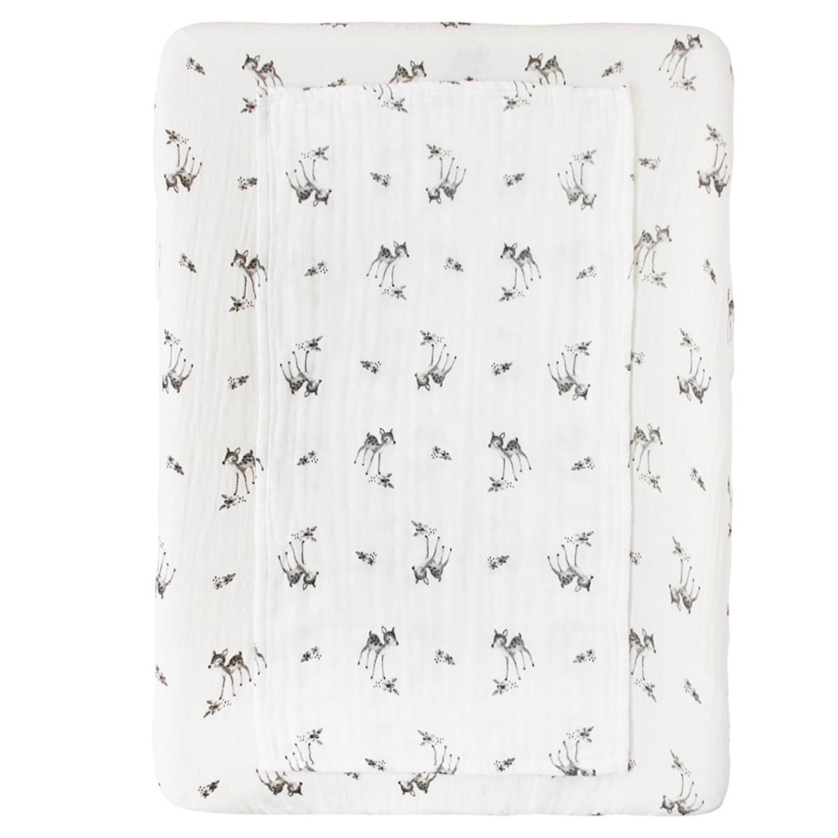 Housse matelas à langer PUDI Charlie Crane Fawn