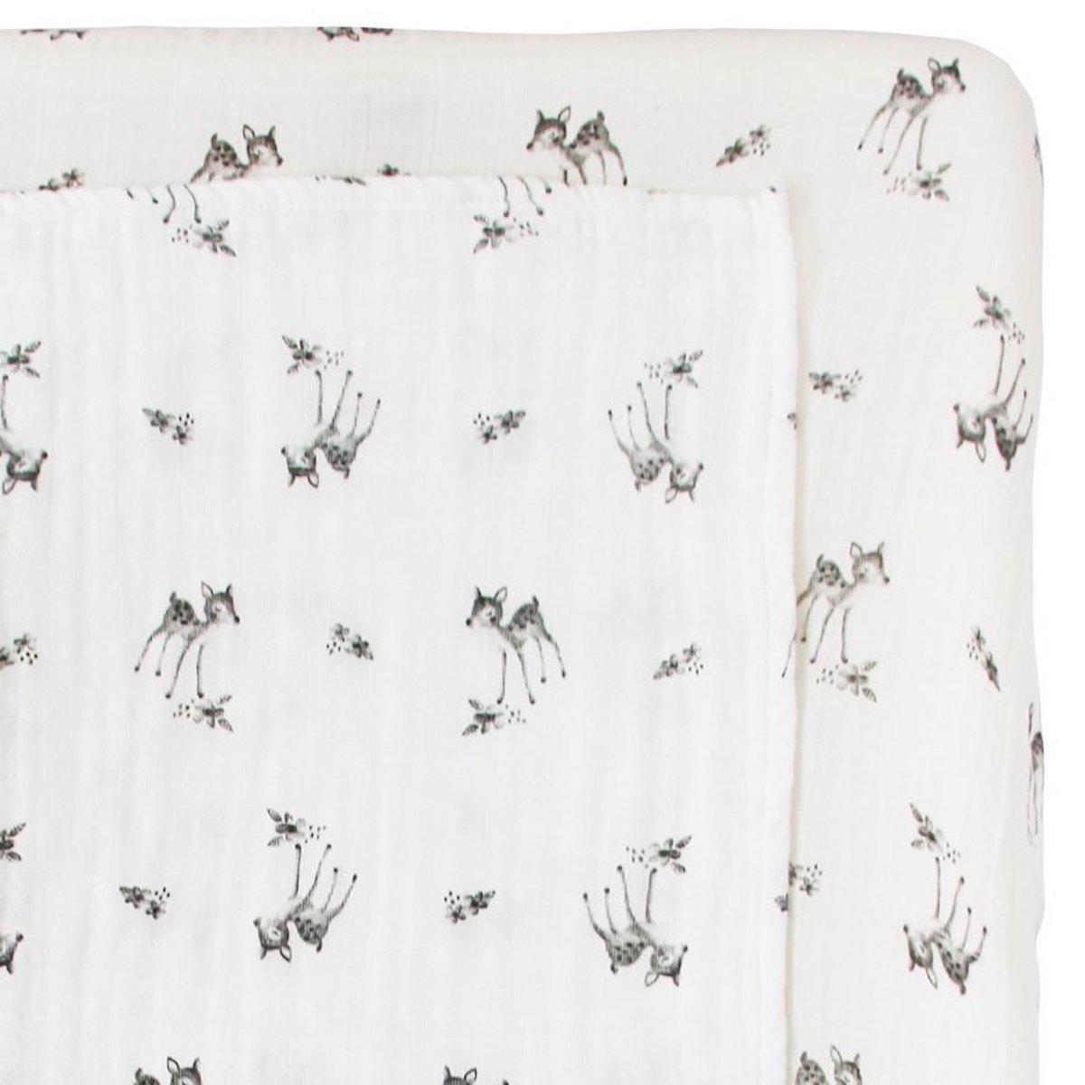 Housse matelas à langer PUDI Charlie Crane Fawn