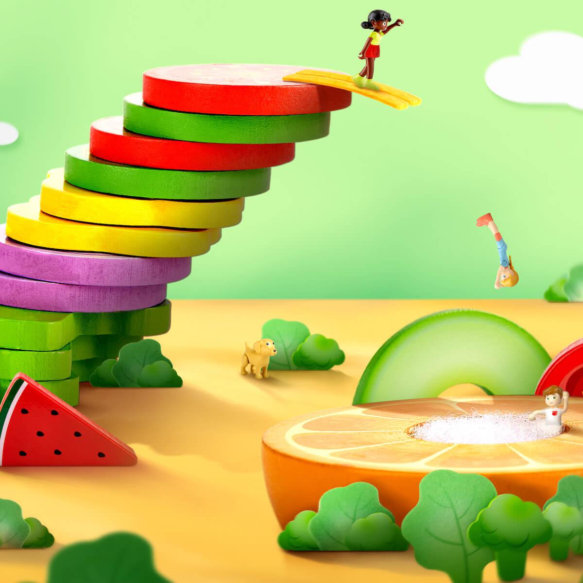 Jeu imitation plateau de fruits Hape