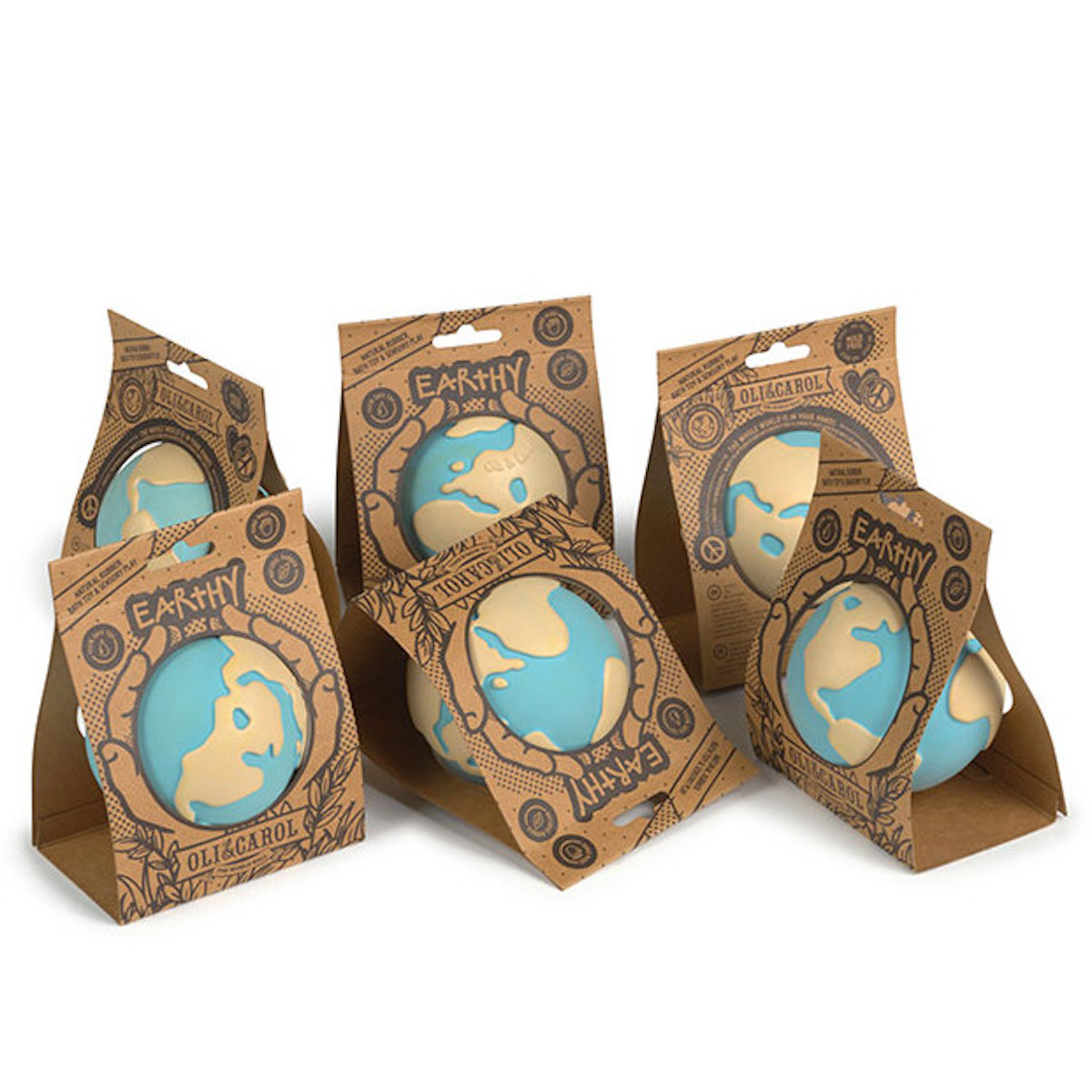 Jouet à mordiller EARTHY THE WORLD BALL Oli&Carol blue