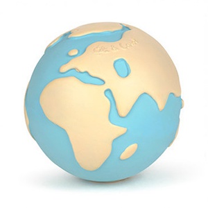 Jouet à mordiller EARTHY THE WORLD BALL Oli&Carol blue