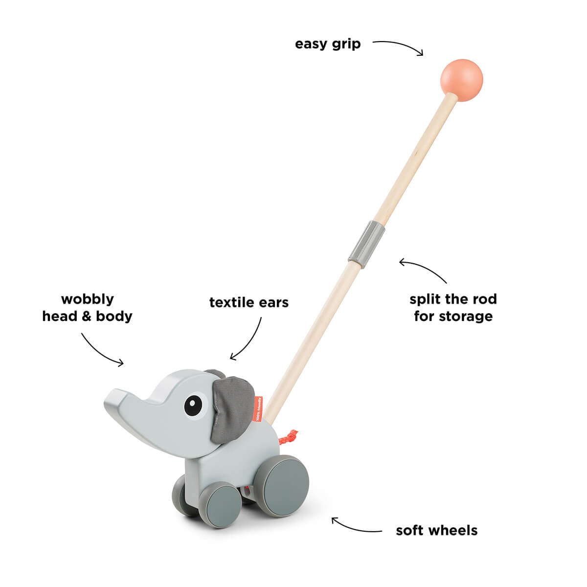 Jouet à pousser ELPHEE Done by Deer Grey