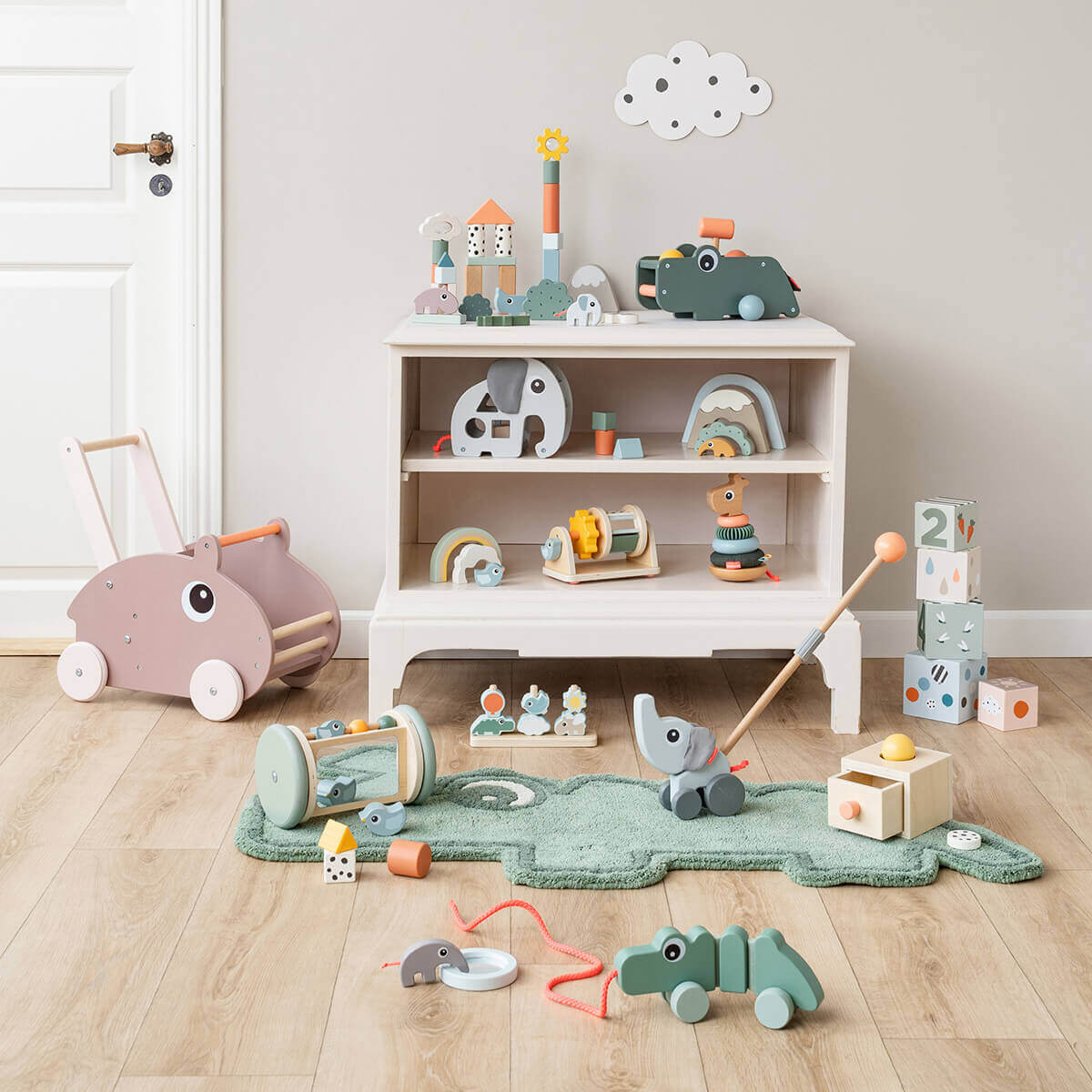 Jouet à tirer CROCO Done by Deer Green