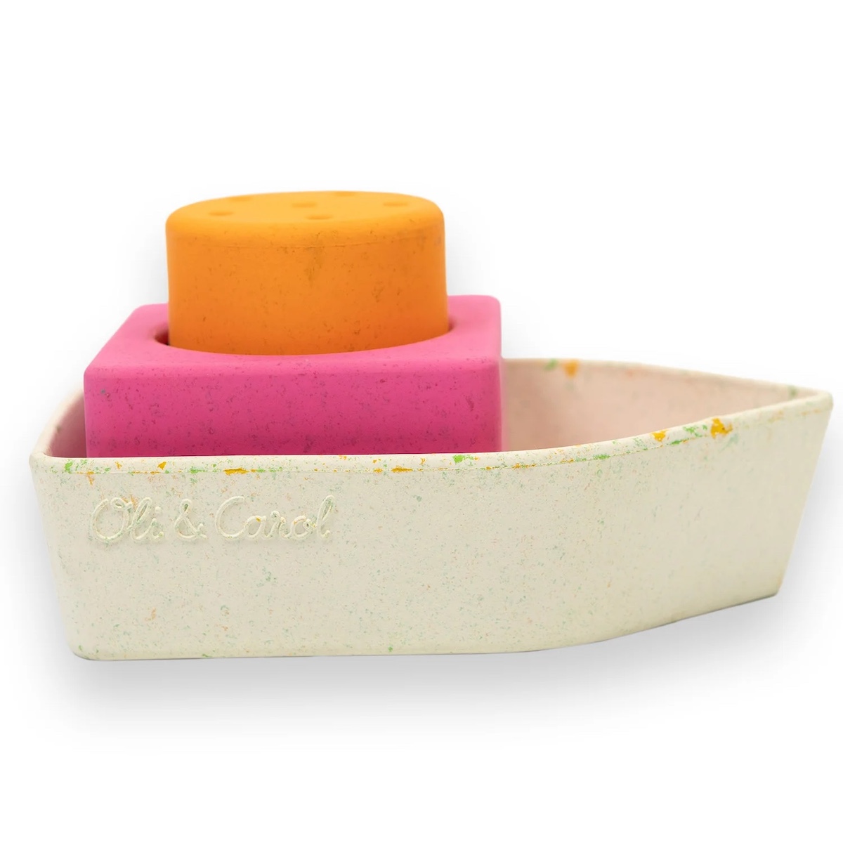 Jouet de bain UPCYCLED BOAT Oli and Carol orange