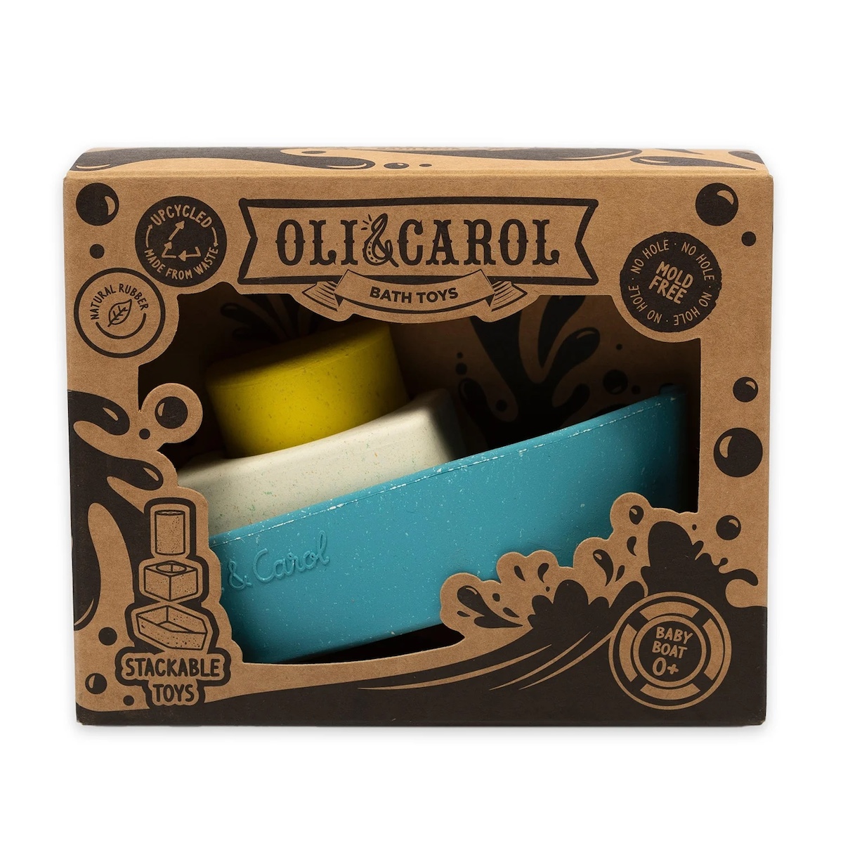 Jouet de bain UPCYCLED BOAT Oli and Carol yellow