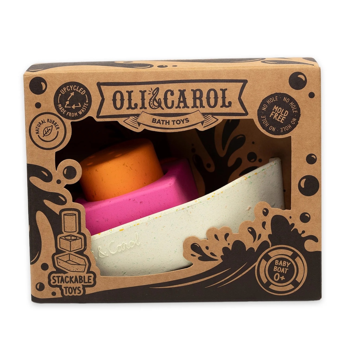 Jouet de bain UPCYCLED BOAT Oli&Carol orange