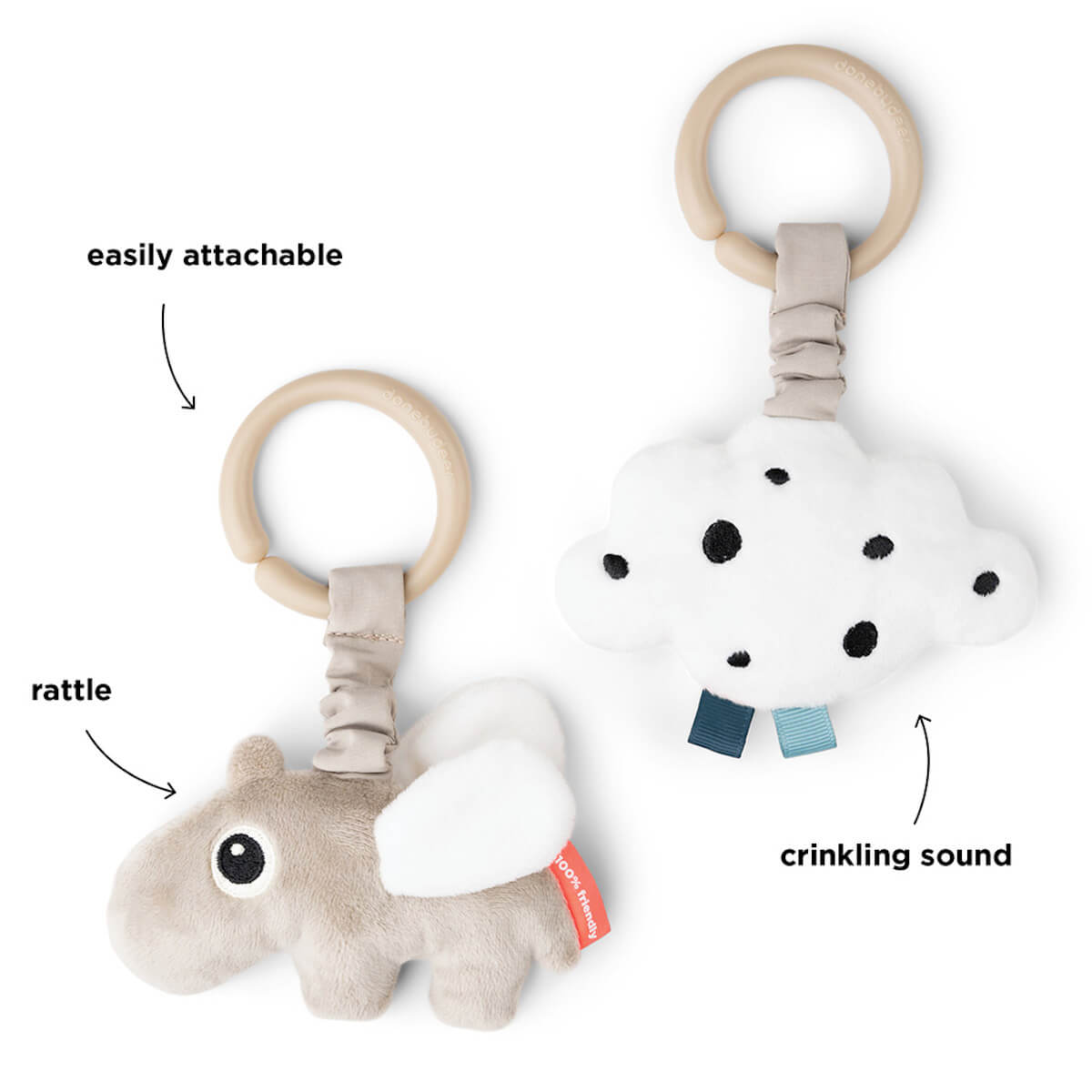 Jouets à suspendre 2pack HAPPY CLOUDS Done by Deer Arena
