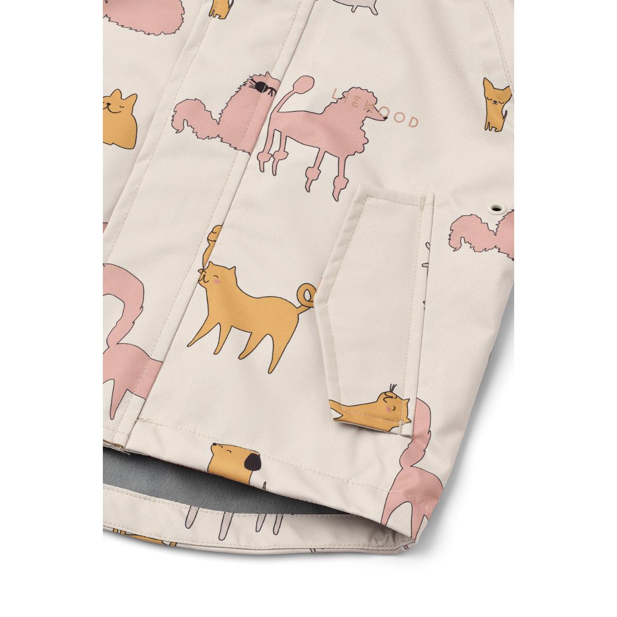 Kit de vêtements de pluie MANU 98 Liewood Cats and Dogs sandy