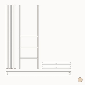 Kit transformation lit junior au lit mezzanine mi-hauteur Mini+ Oliver Furniture chêne