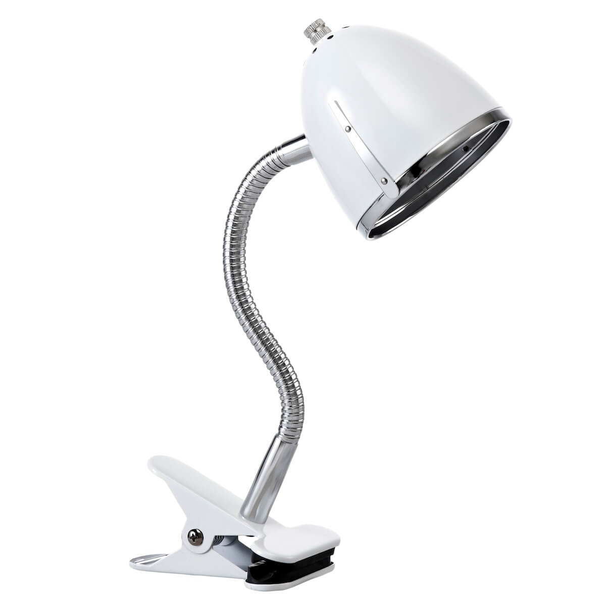 Lampe de bureau à pince Lifetime blanc-chrome