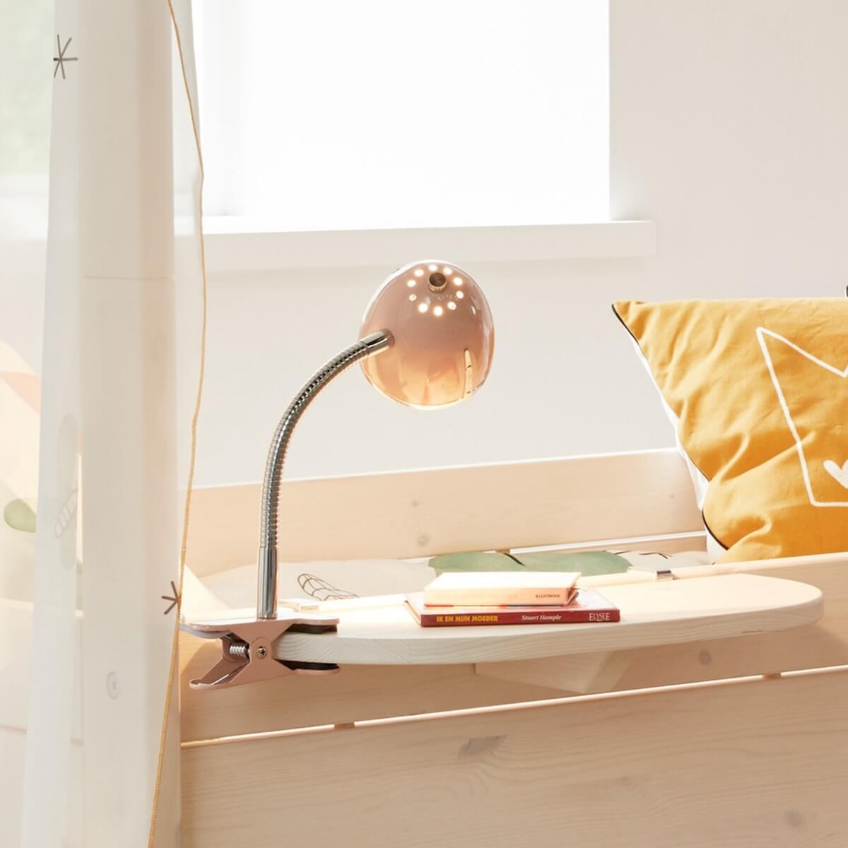 Lampe de bureau à pince Lifetime blanc-chrome