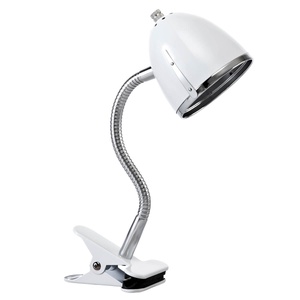 Lampe de bureau à pince Lifetime blanc-chrome