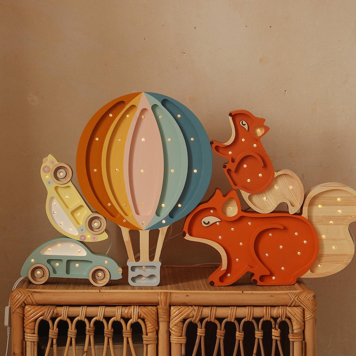 Lampe lumières HOT AIR BALOON Little Lights retro rainbow