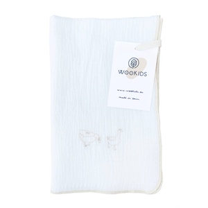 Lange mousseline DUCKS brodé beige 70x70cm