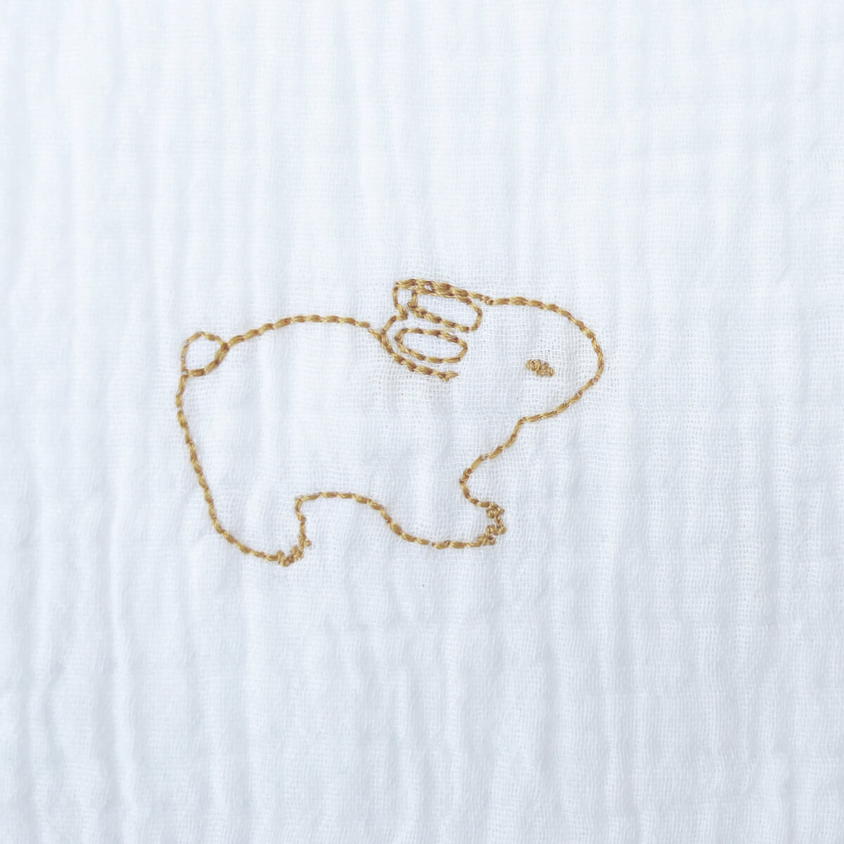 Lange mousseline RABBITS brodé jaune 70x70cm