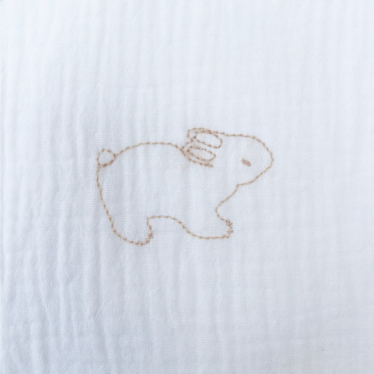 Lange mousseline RABBITS brodé orange 70x70cm