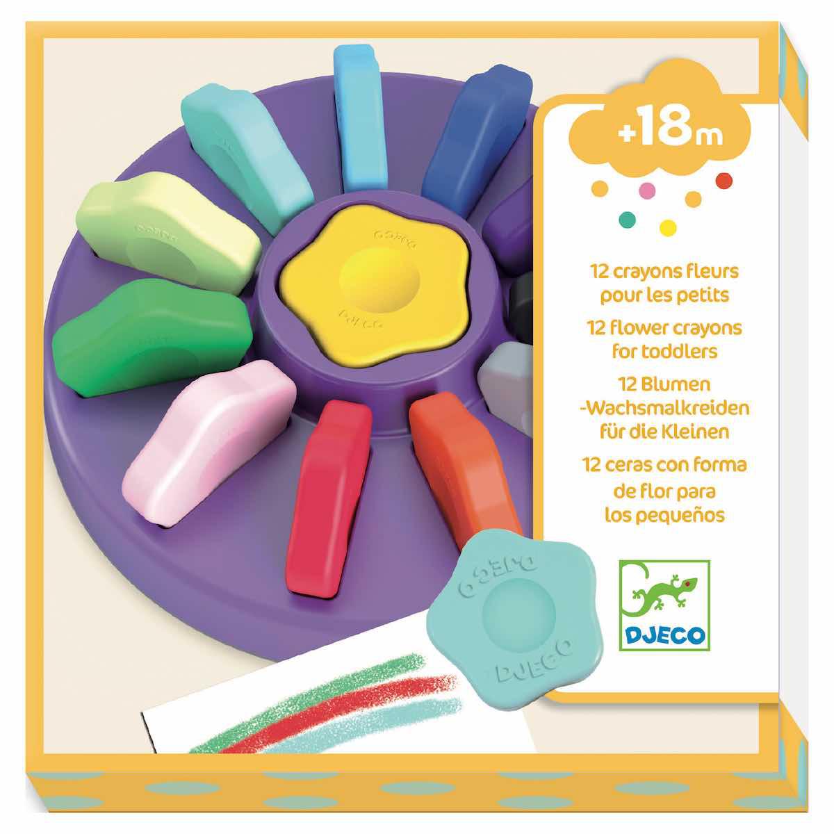 Les couleurs - Pour les petits 12 crayons fleurs Djeco