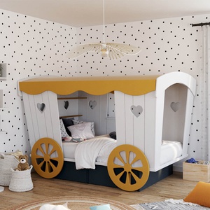 Lit 120x190cm ROULOTTE Mathy by Bols blanc et ocre
