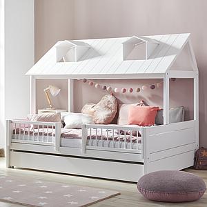 Lit 140x200cm-sommier luxe BEACH HOUSE  Lifetime blanc