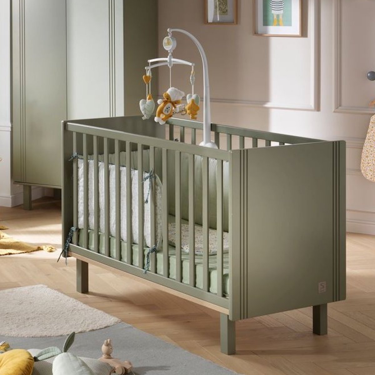 Lit 60x120cm ELEONORE Sauthon kaki