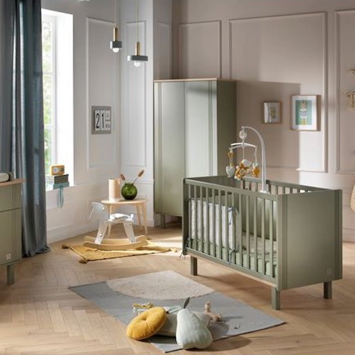 Lit 60x120cm ELEONORE Sauthon kaki