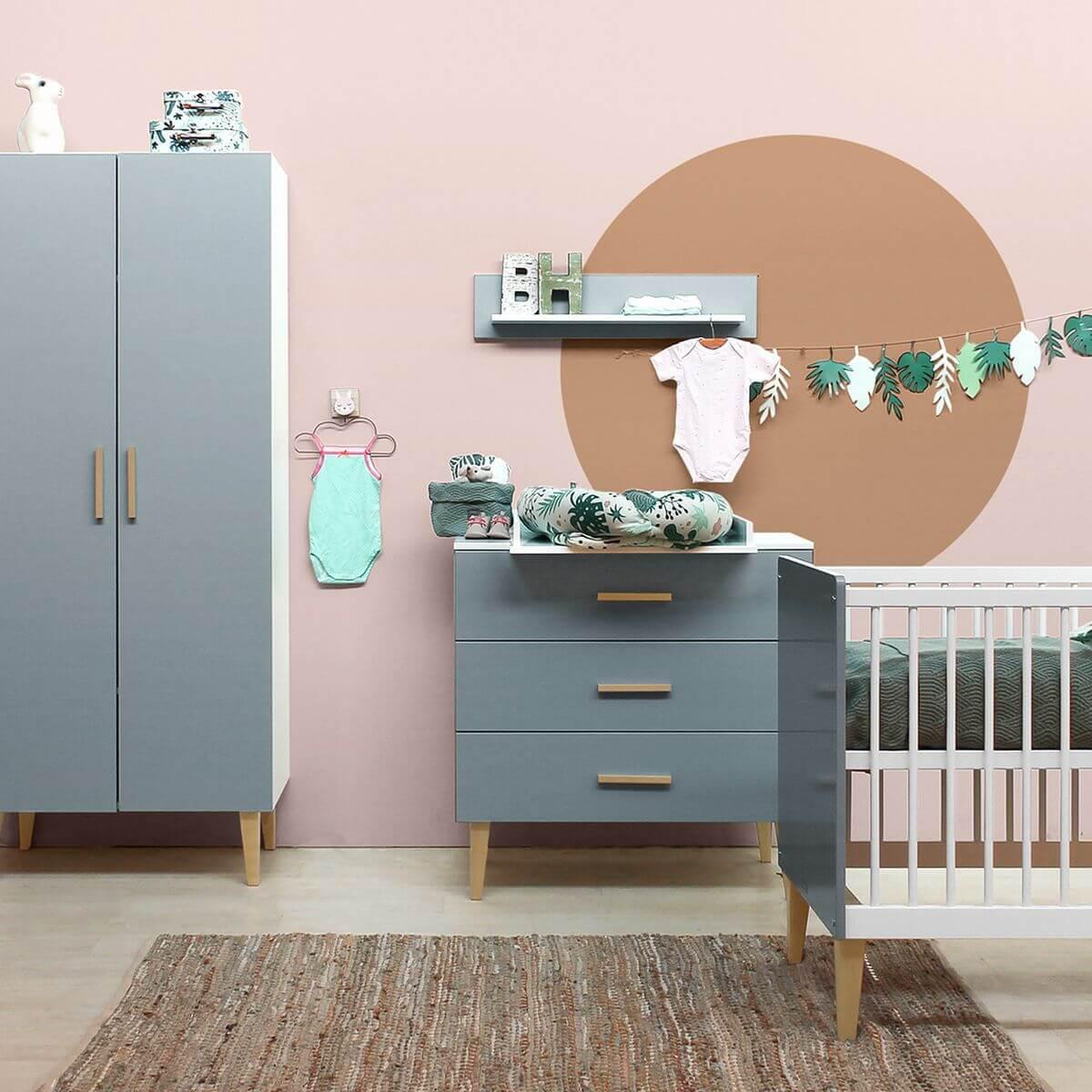 Lit 60x120cm EMMA Bopita blanc-gris