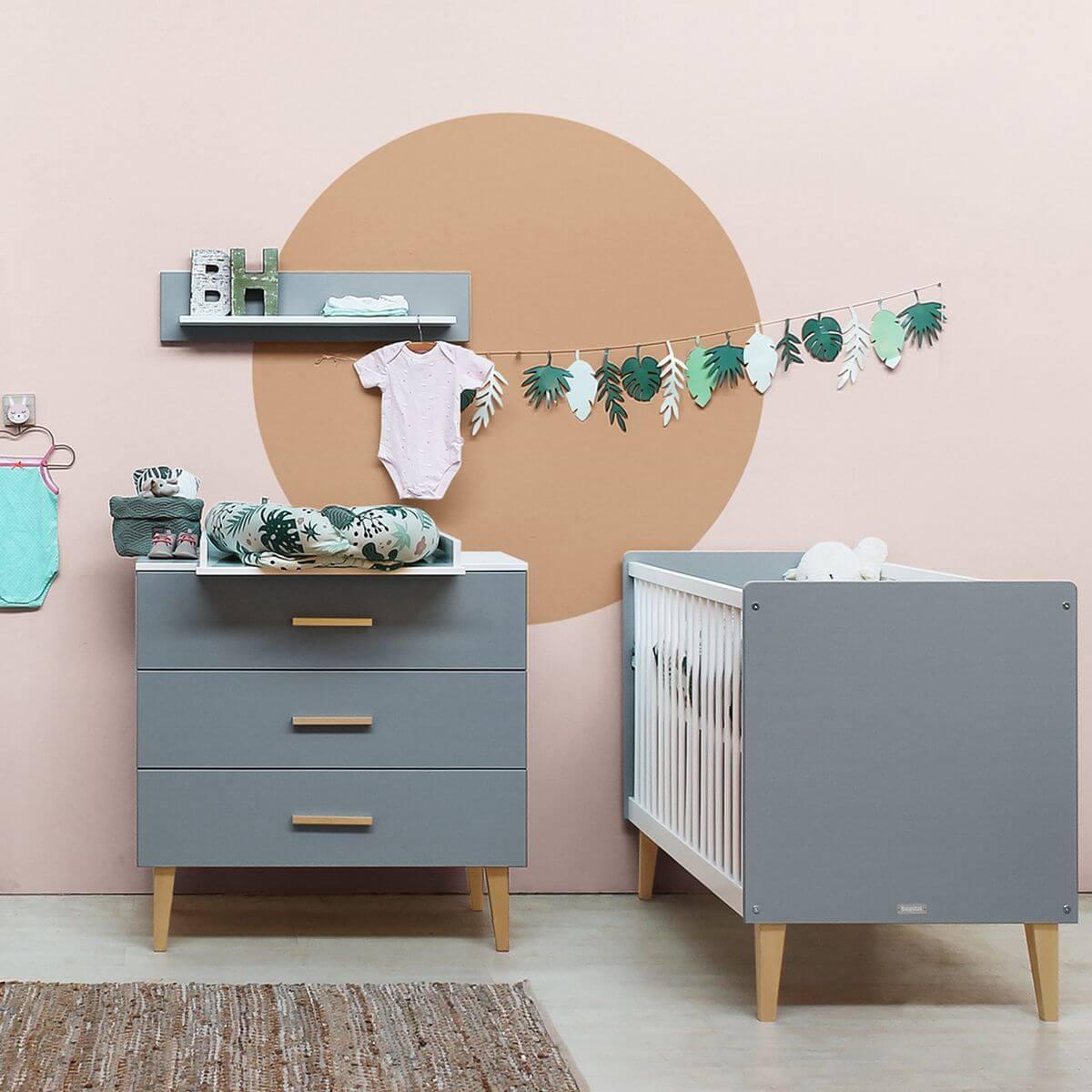 Lit 60x120cm EMMA Bopita blanc-gris