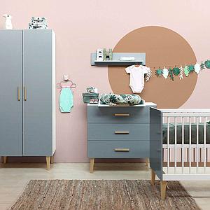 Lit 60x120cm EMMA Bopita blanc-gris