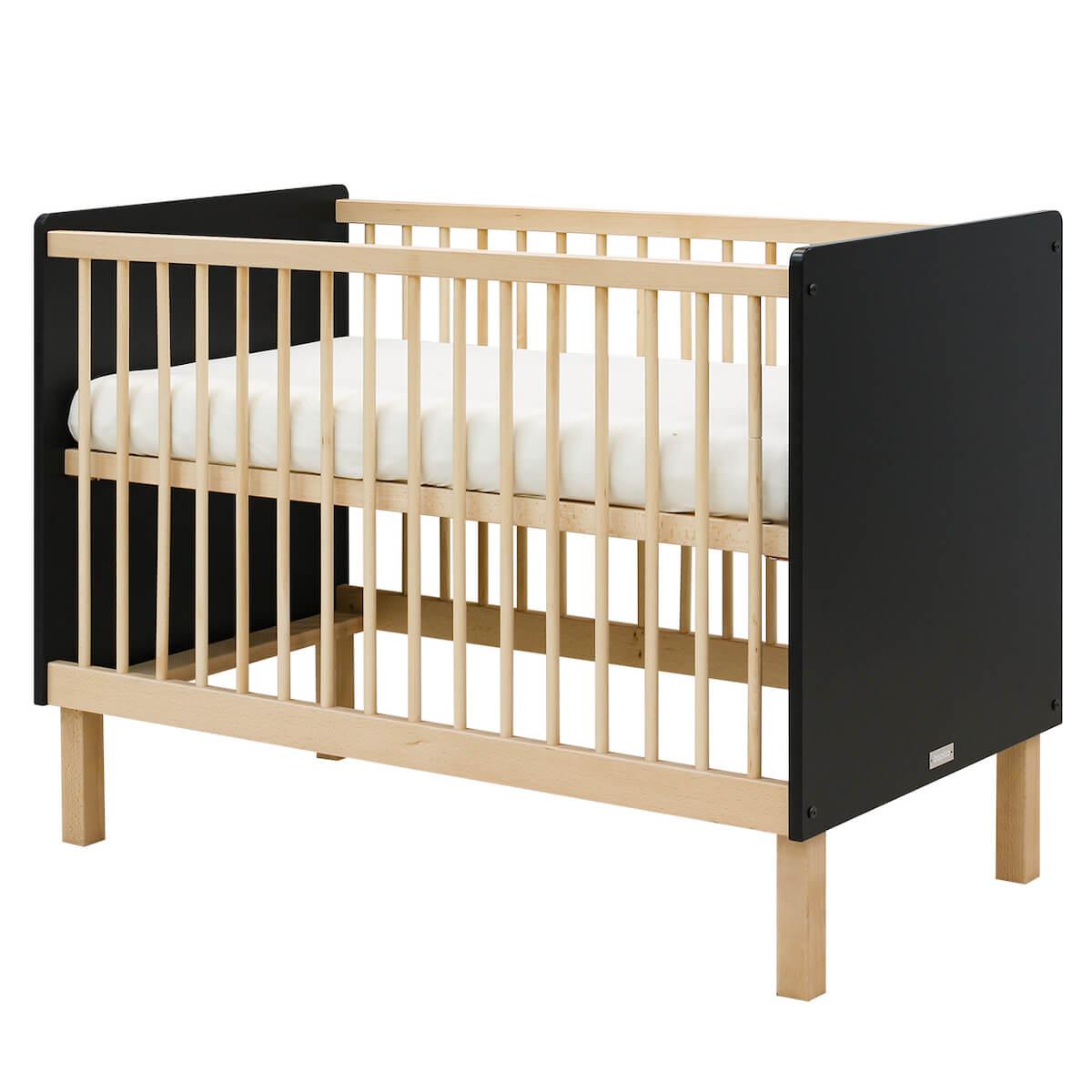 Lit 60x120cm FLORIS Bopita Noir Mat-Naturel