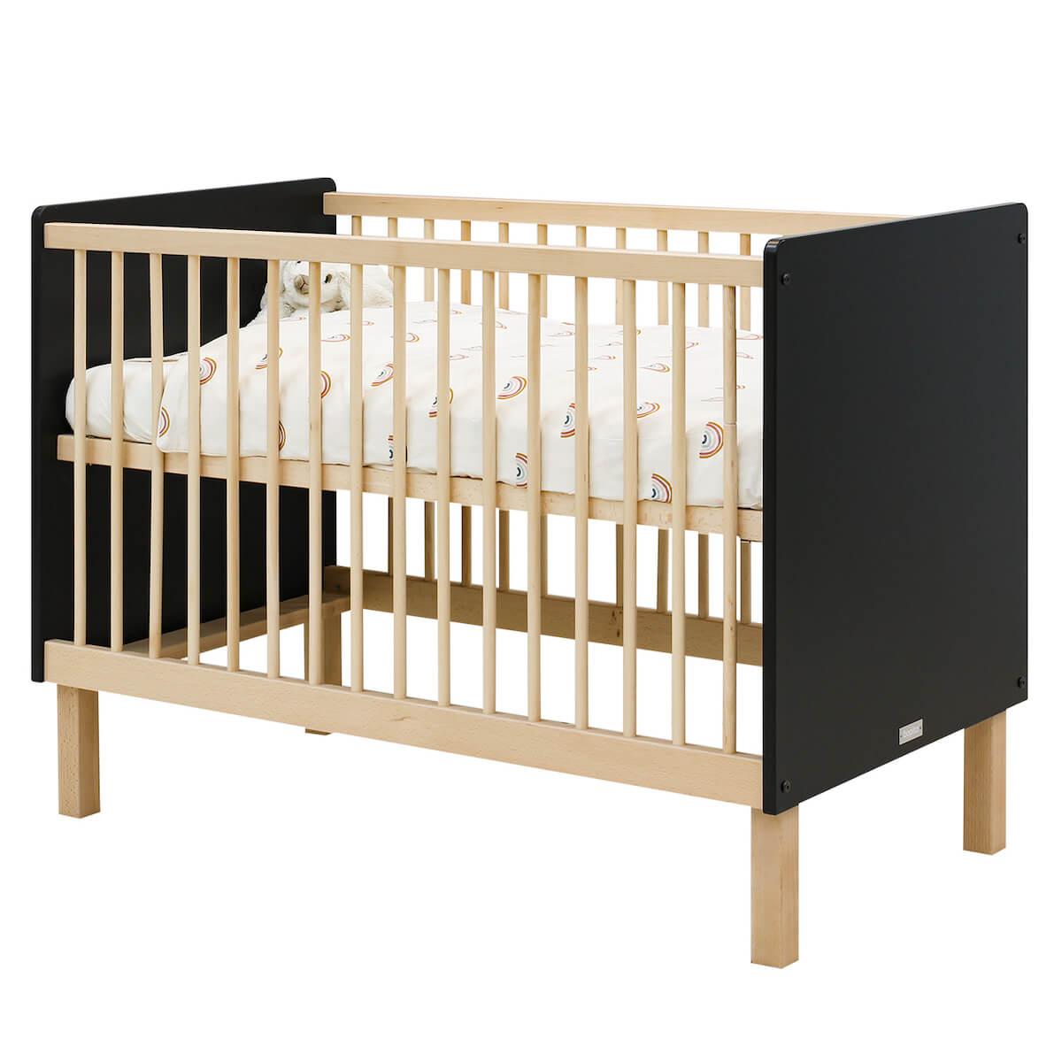 Lit 60x120cm FLORIS Bopita Noir Mat-Naturel