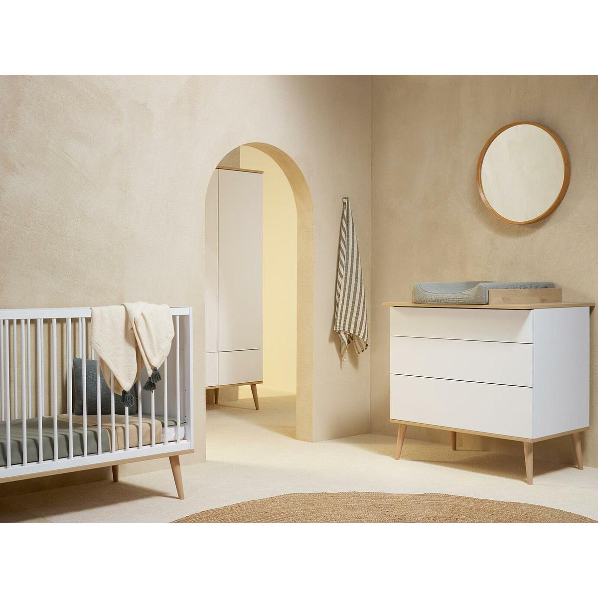 Lit 60x120cm FLOW Quax Chêne naturel-blanc