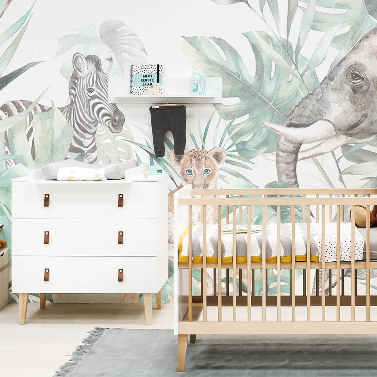 Lit 60x120cm INDY Bopita blanc-naturel