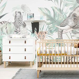 Lit 60x120cm INDY Bopita blanc-naturel