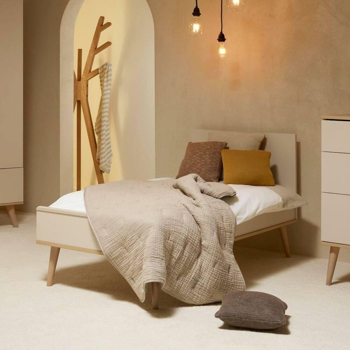 Lit 70x140cm FLOW Quax Chêne naturel-Clay