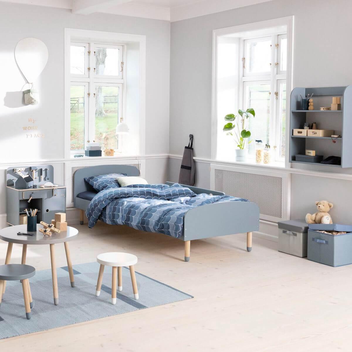 Lit 90x190cm DOTS Flexa bleu