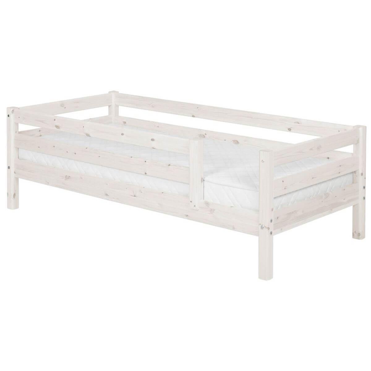 Lit 90x200cm barrière de sécurité CLASSIC Flexa blanchi