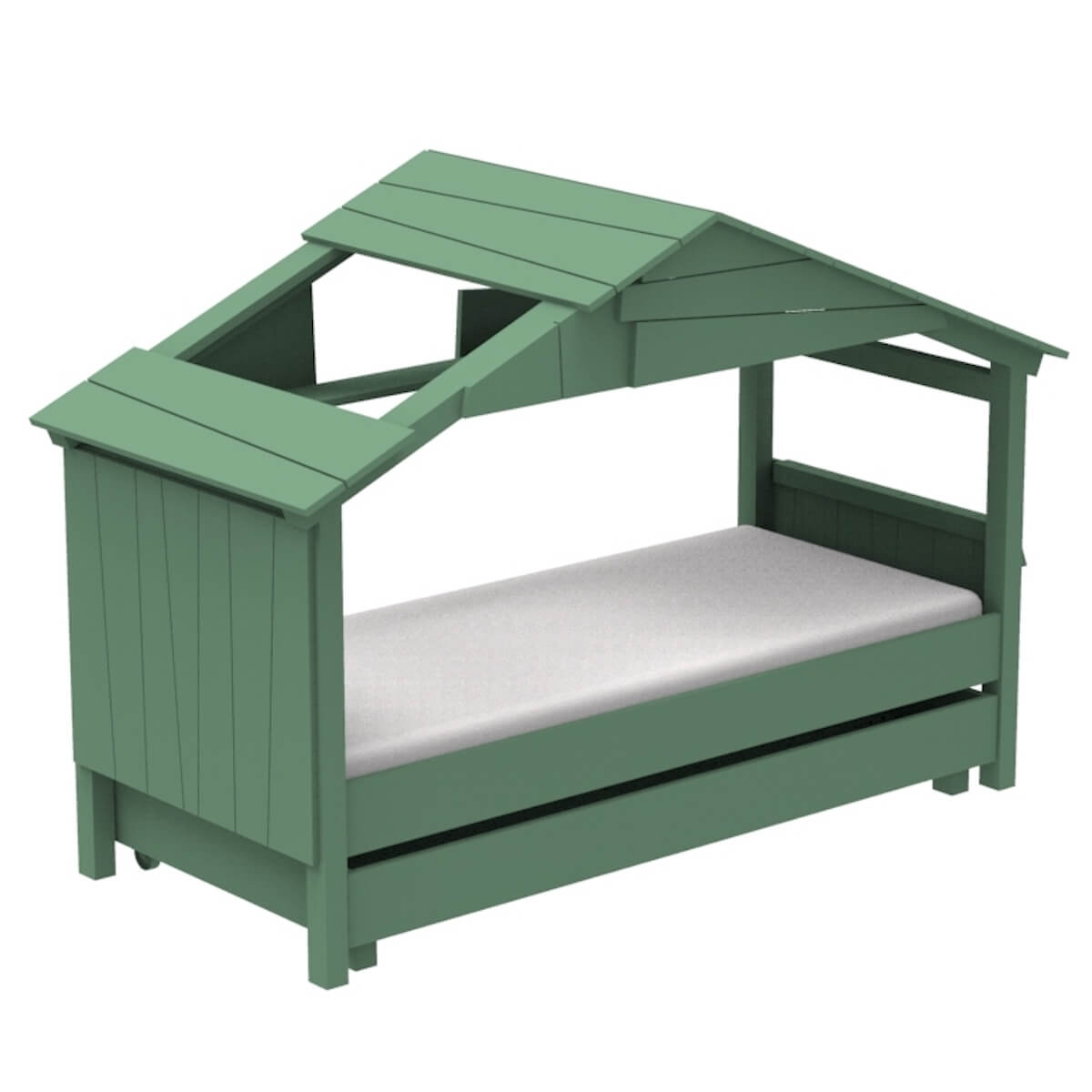 Lit 90x200cm CABANE STAR Mathy by Bols vert jungle